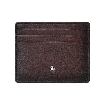 MONTBLANC Cow Leather Leather Clip Card Holder Card Case Men's Fuchsia