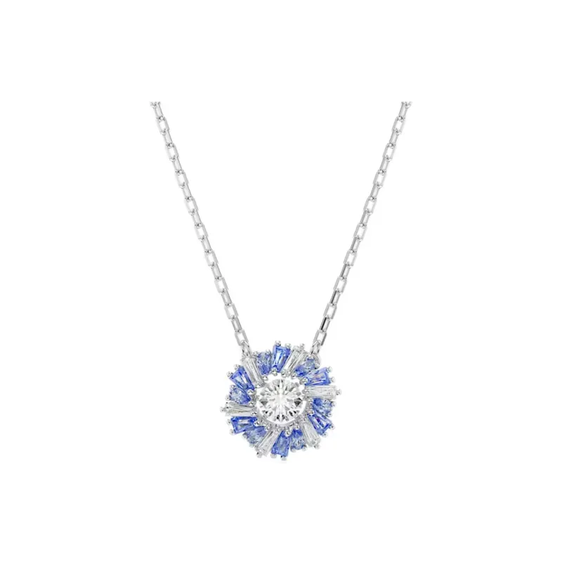 Swarovski Idyllia Synthetic Cubic Zirconia Rhodium-Plated Faux Crystal Necklaces Women's Silver-0