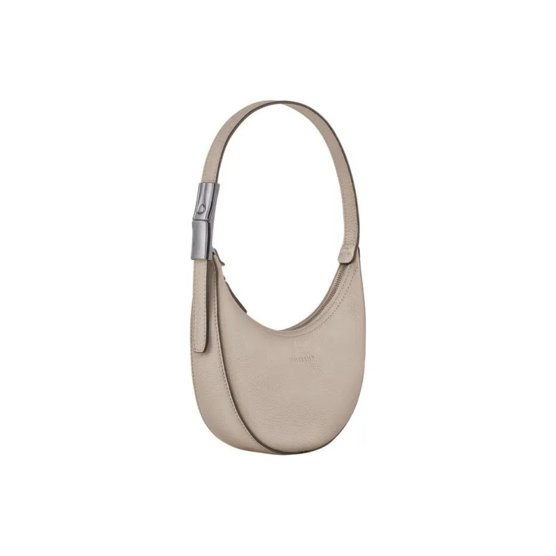 LONGCHAMP Roseau Essential Cow Leather Crescent Bag, Handbag, Shoulder Bag Women's Almond-2