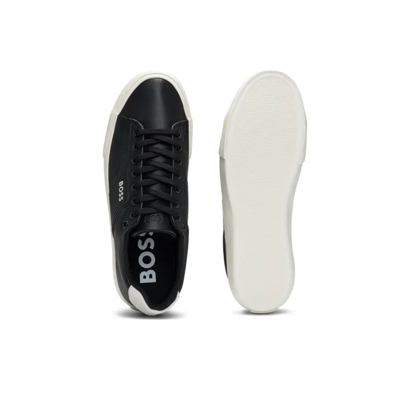HUGO BOSS Low Top Skateboard Shoes Men's Black-4
