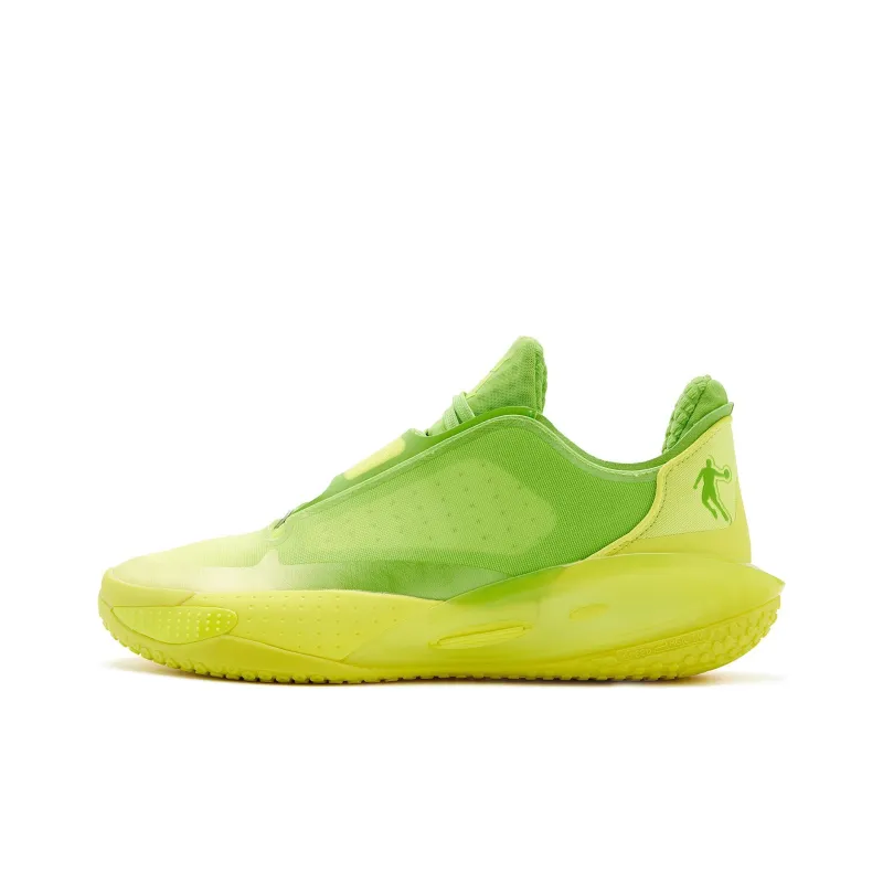 QIAODAN Sharp Edge RISE1.5 Basketball Shoes Men Low Top Bright Yellow Neon Green-0
