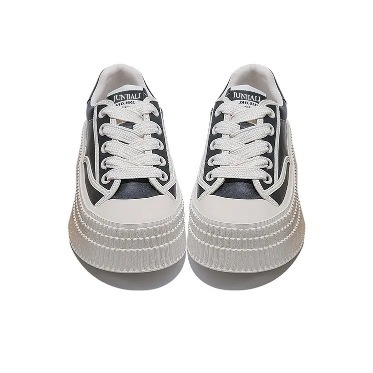 Junjali Cookie Shoes Wear-Resistant Lightweight Height Increasing Low-Top Skateboard Shoes 6cm Women's-4