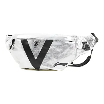 LiNing CBA Collection Fabric One Shoulder Crossbody Fanny Pack Regular Men's Silver