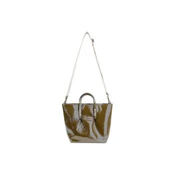 SUREN Sheepskin Tote Bag Shopping Bag Shoulder Bag Crossbody Bag Handbag Medium Size Women's Ocean Jellyfish Green