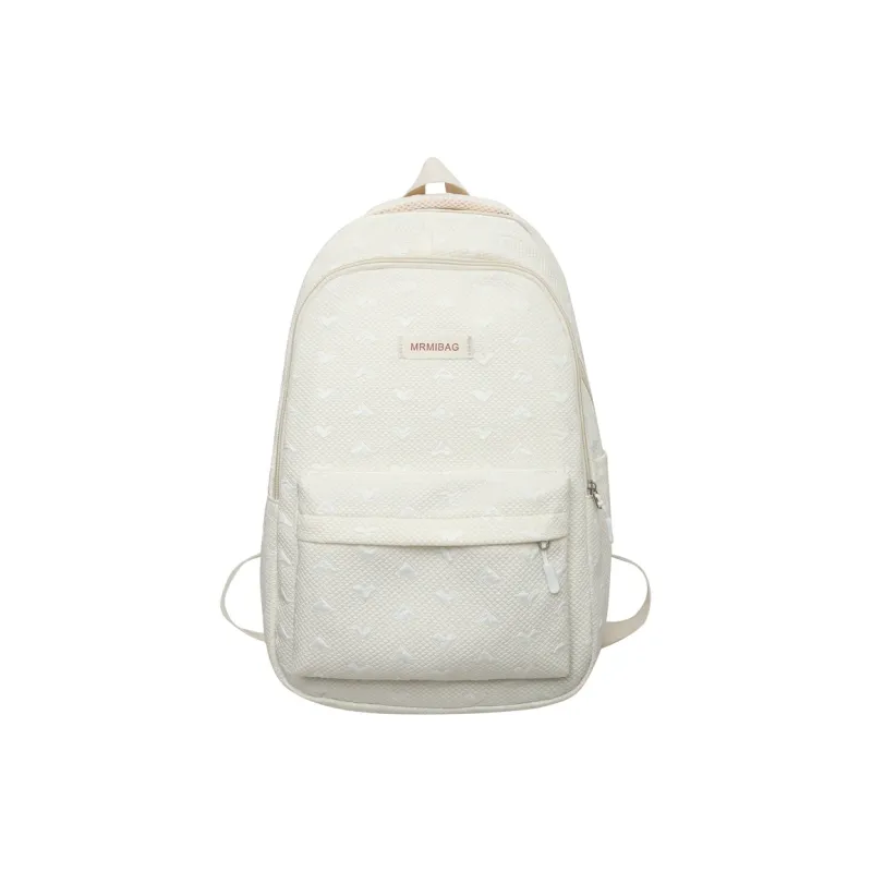 Travel Nylon Backpack Women's Light Gray/Green/Ecru/Pink-8