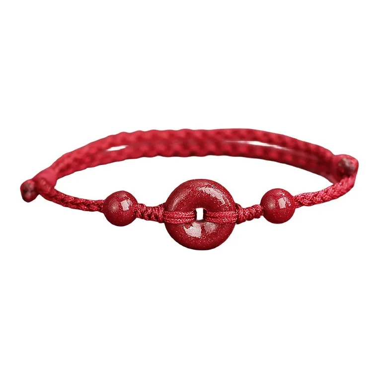 Princess Cui Reconstructed Cinnabar Jade Bracelets Unisex-2