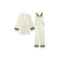 Navy Green Lace Patchwork Apricot 3 Pcs Clothing Sets