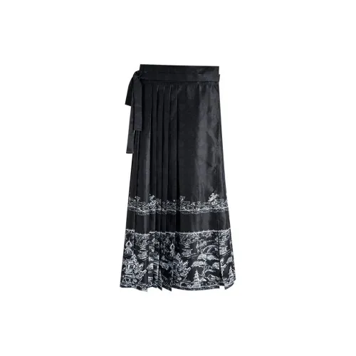 Love to serve Casual Long Skirts Women's Black