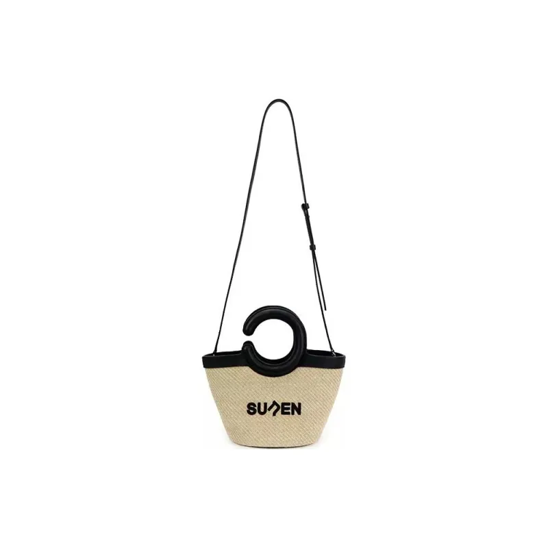 SUREN Handbags Bamboo Weave Yellow-0
