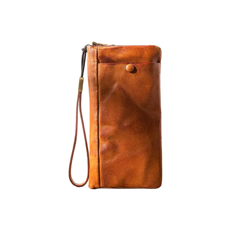 Back Step Top Grain Cow Leather Wallet Clutch, Cell Phone Pouch, Wallet Regular Unisex Multicolor-1