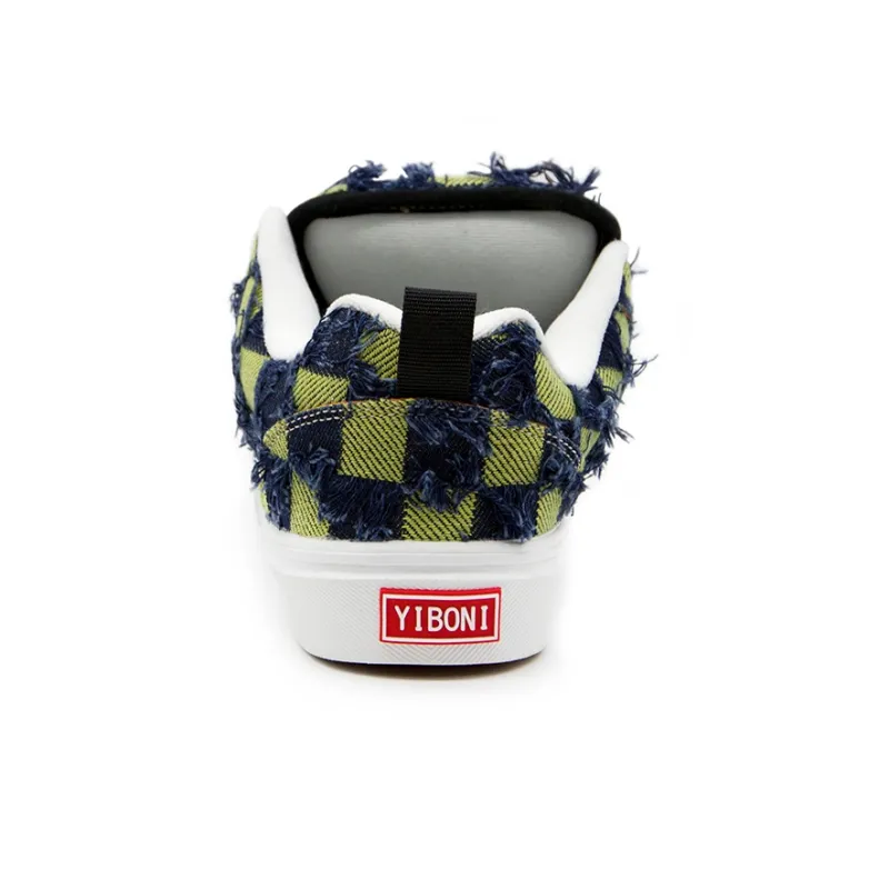 YIBONI Coverage Anti Slip And Wear Resistant Low Top Skateboard Shoes Unisex Blue Green Multicolor-4