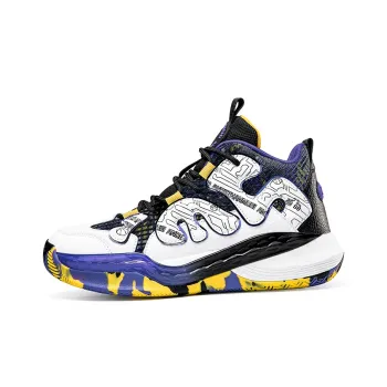 ANDEZHANMUSI Cushioning Anti-Slip Wear-Resistant Breathability High-Top Basketball Shoes Men's Purple