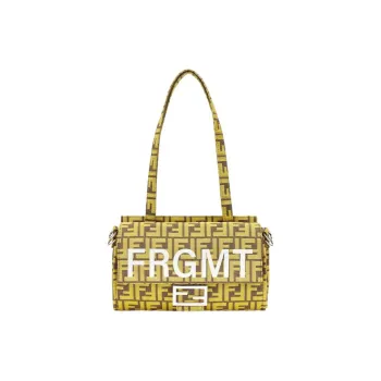 FENDI FRGMT Junya Ito Collaboration Baguette Jacquard Fabric Shoulder Bag Women's Yellow