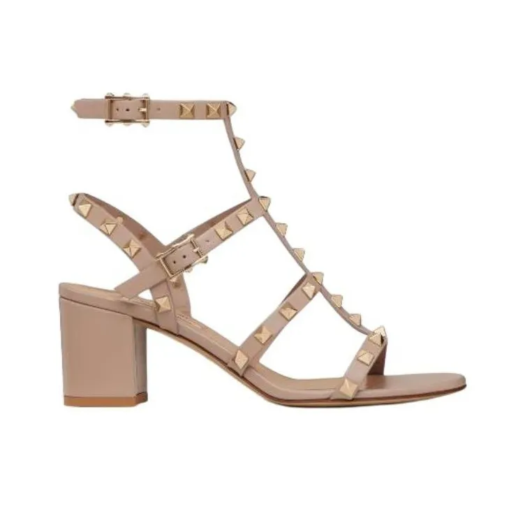 Valentino ROCKSTUD One Strap Sandals Women's Khaki-1