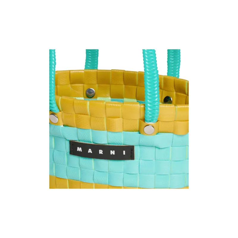 MARNI Sunday Logo Patch Striped Shoulder Bag-3