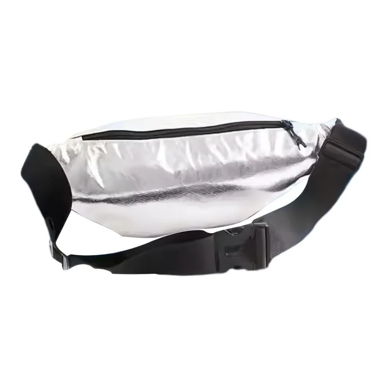 LiNing CBA Collection Fabric One Shoulder Crossbody Fanny Pack Regular Men's Silver-4