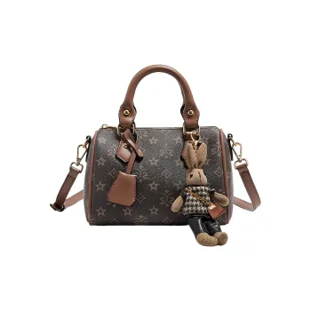 FOXER PVC Portable Boston Bag Mom Bag Commute Bag Pillow Bag Crossbody Bag Shoulder Bag Regular Women's Coffee