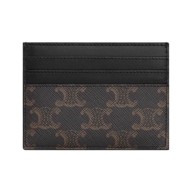 CELINE Cow Leather Card Holder Men's Black-1