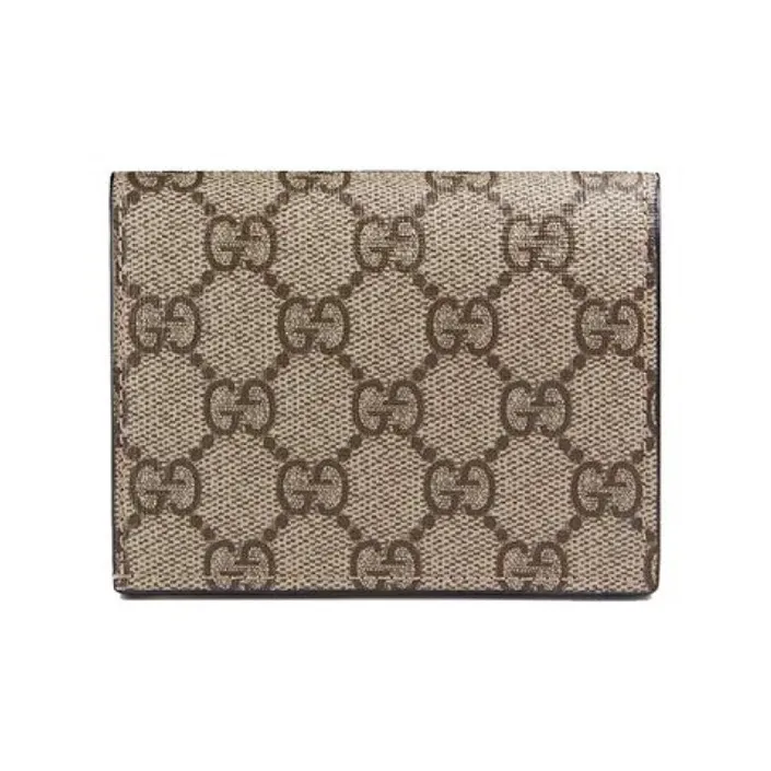 GUCCI Canvas With Leather Card Holder, Wallet Regular Women's Ebony/Pink/Red-2