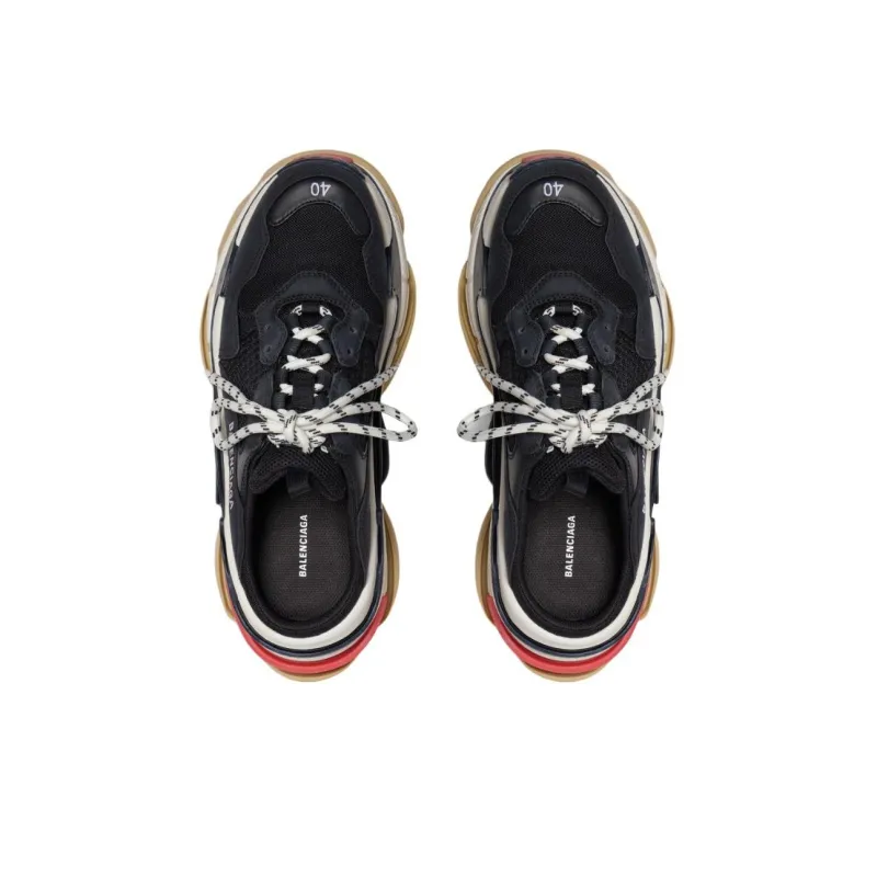 Balenciaga Triple S Low Top Casual Shoes Women's Black-4