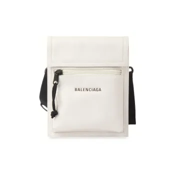Balenciaga Cow Leather Coin Purse Shoulder Bag Crossbody Bag Men's White