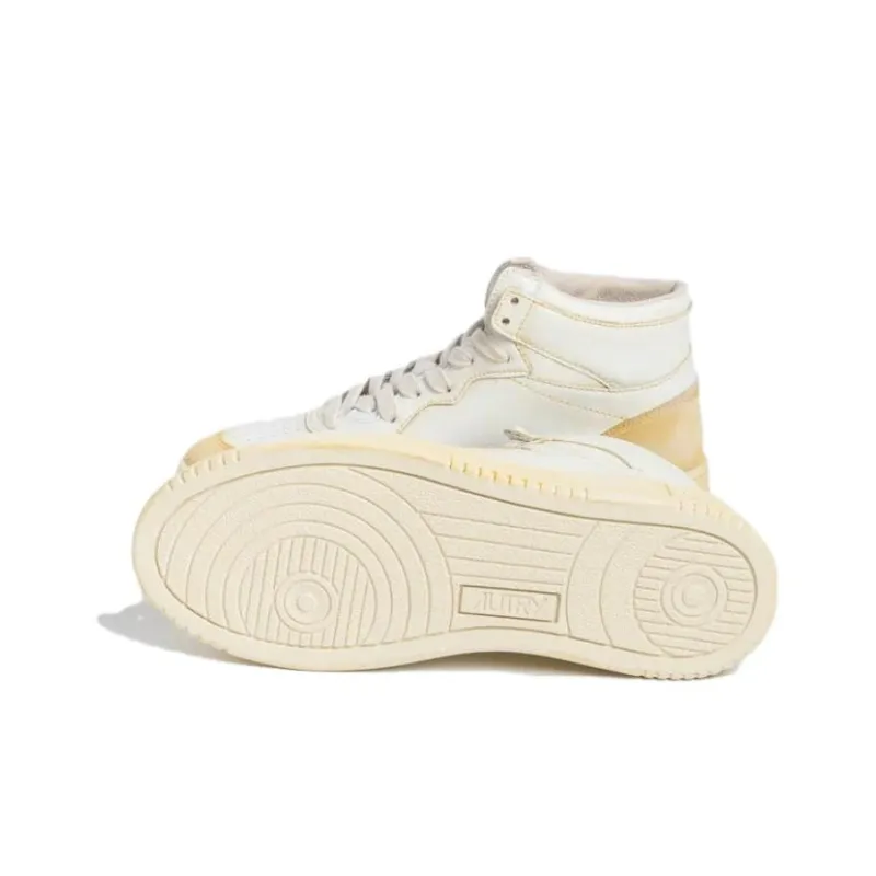 AUTRY Stylish Skateboarding Shoes Women's White Yellow Vintage Version-6