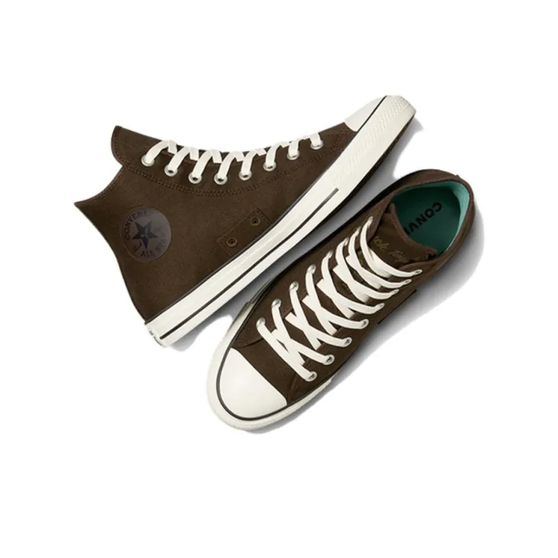 Converse Chuck Taylor All Star Non slip Wear resistant Shock Absorption High Top Canvas Shoes Unisex Brown-3