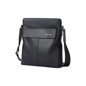BISON DENIM Cow Leather Shoulder Bag Regular Men's Black