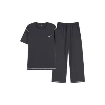 Pretty Lady Pajama Set Men's Black Gray Color