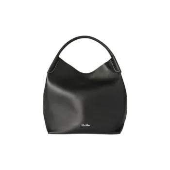 Loro Piana Calfskin Shoulder Bag, Crossbody Bag, Handbag Tubas Women's Black