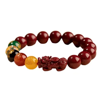 Princess Cui Reconstructed Cinnabar Jade Bracelets Unisex