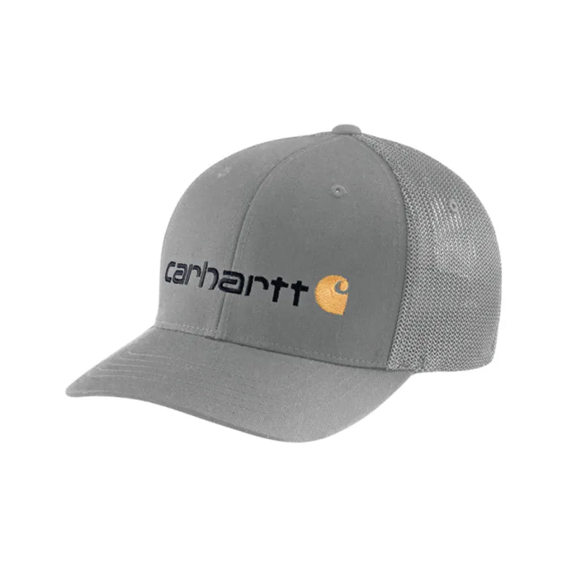 Carhartt Canvas, Cotton Twill, Polyester, Elastane Mesh Baseball Caps Unisex Gray-1