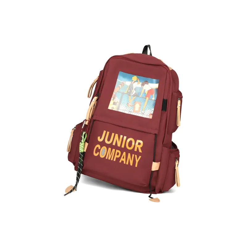 COMELY Nylon Fabric Backpack Large Size Women's Red-2