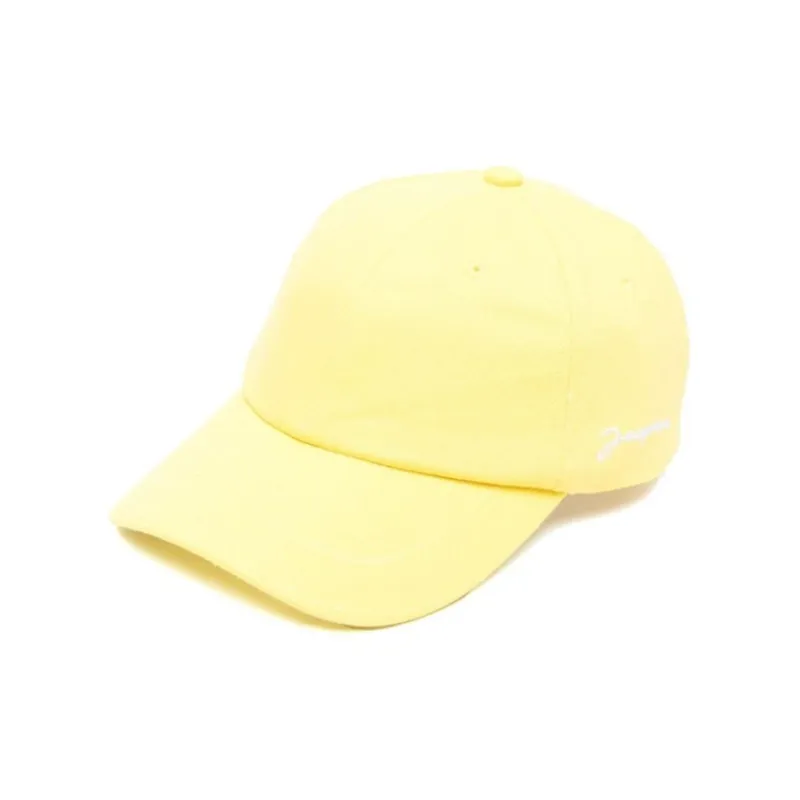 Jacquemus Cotton Baseball Caps Men's Yellow-0