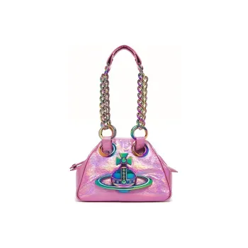 Vivienne Westwood Calfskin Bowling Bag, Shoulder Bag, Handbag Women's Pink