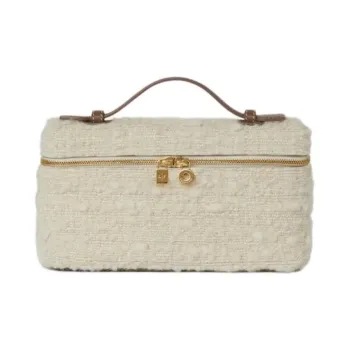 Loro Piana ExtraPocket Wool Shoulder Bag Crossbody Bag Handbag Regular Unisex White With Stone Color Accents