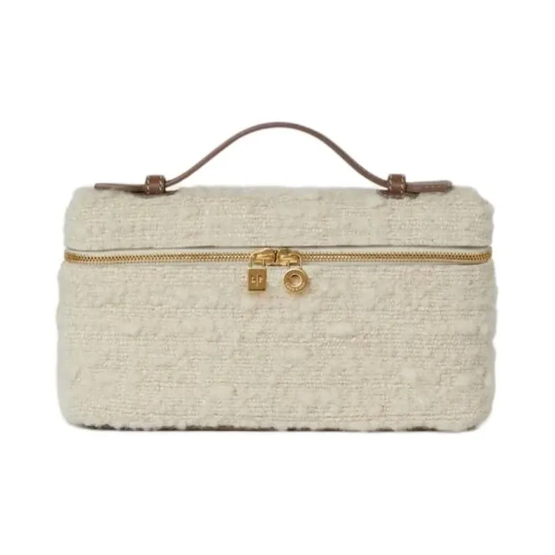 Loro Piana ExtraPocket Wool Shoulder Bag Crossbody Bag Handbag Regular Unisex White With Stone Color Accents-0