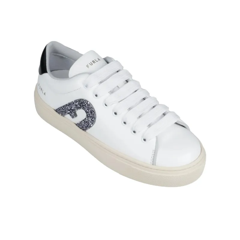 Furla Low Top Skateboard Shoes 4cm Women's White-3
