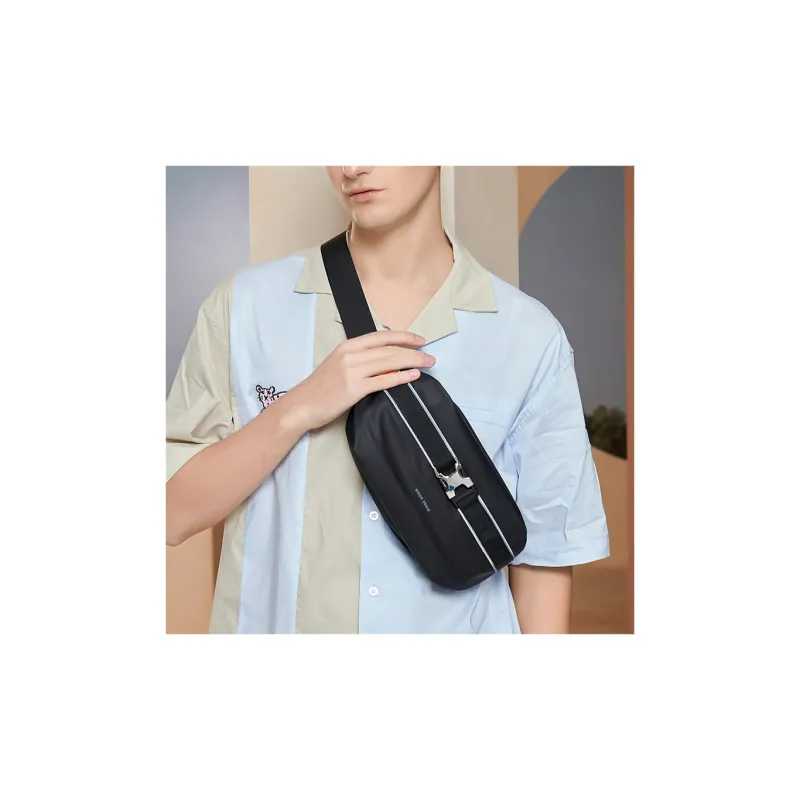 BISON DENIM Oxford Fabric Bag Black Casual Shoulder Bag Crossbody Bag Fashion Small Bag Men's Bag Men's-6