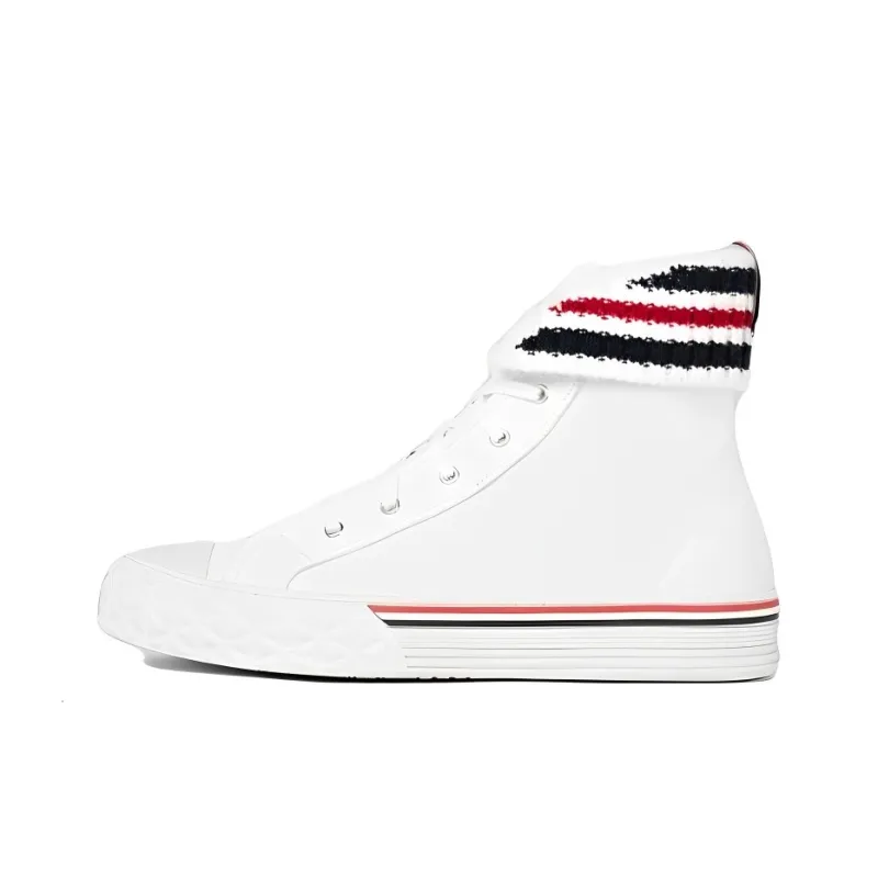 THOM BROWNE· High Top Skateboard Shoes Men's White-0