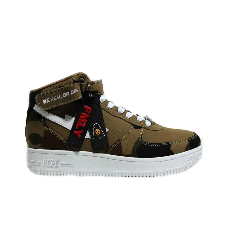 Jessie Reyez x A BATHING APE STA MID Stylish Skateboarding Shoes Women's Camouflage-1