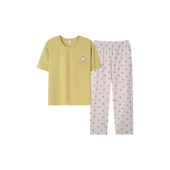 Sha Qian Pajama Set Summer Women's Lemon