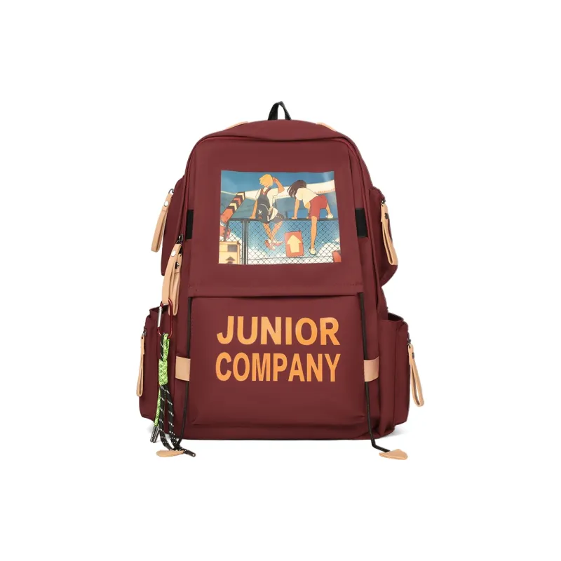 COMELY Nylon Fabric Backpack Large Size Women's Red-1