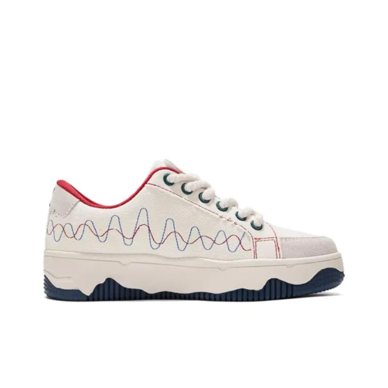 Xihu Music Festival x Feiyue Anti Slip Wear Resistant Low Top Skateboard Shoes Unisex Beige Peacock Green-1