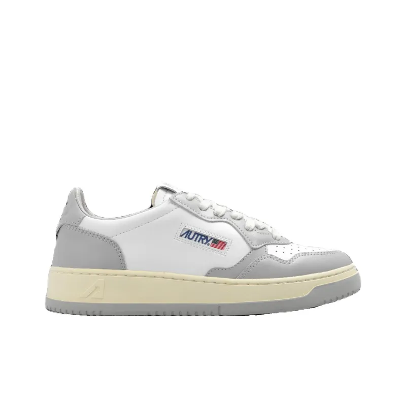 AUTRY Medalist Low Leather 'White Grey And Red Logo' Women's-1