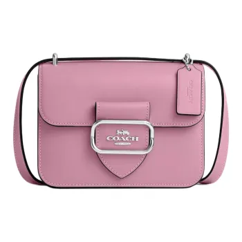 COACH Morgan Premium Calfskin Small Square Bag Shoulder Bag Crossbody Bag Small Size Women's Silver & Tulip Color