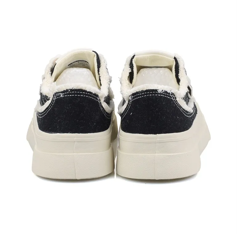 B10CROWN Anti Slip Wear Resistant Low Top Canvas Shoes Women's Black-5