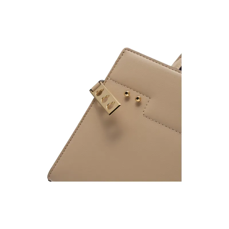 Delvau Tempête Calfskin Shoulder Bag Crossbody Bag Handbag Small Size Women's Light Brown-6