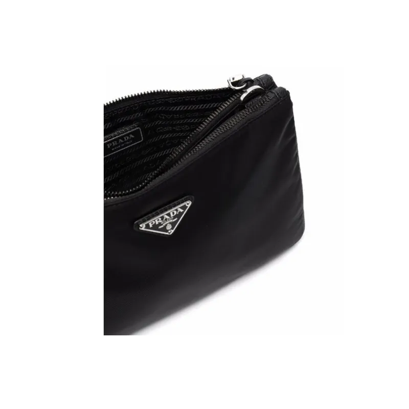 PRADA Recycled Nylon Saffiano Leather 2 in 1 Crossbody Bag Shoulder Bag Men's Black-4