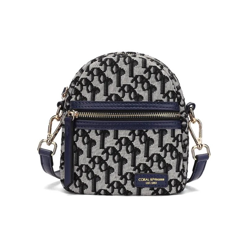 CORALDAISY Fabric Crossbody Bag, Shoulder Bag Women's Black/Royal Blue-5